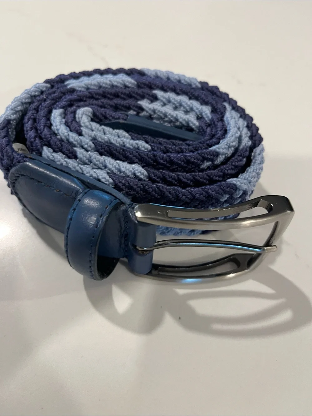 Walter Hagen Blue Woven Stretch Belt for Men - Navy & Light Blue Size 36 ⛳️